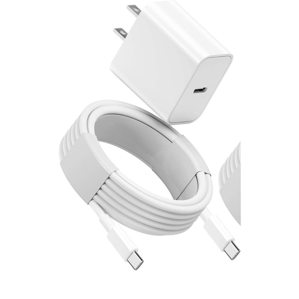 6 Ft USB-C Charger, Fast Charging for Smartphones/iPhones Cable Type-C Wall Plug